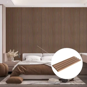 Commercial Custom Modern Soild Wooden Slat Interior Siding Panel Easy Install Waterproof Fireproof Indoor PVC Hospital