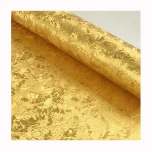 Commercial Golden Color KTV Home Buddha PVC Foil Wallpapers Wallcovering