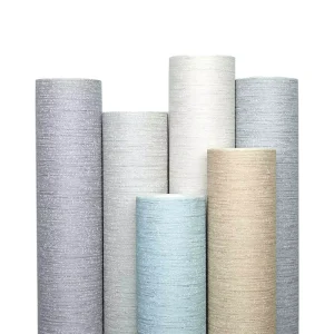 Commercial Grade Fireproof PVC Vinyl Coated Wallcovering Self Adhesive Furniture Wallpaper for Kitchen Apartment Use Waterproof
