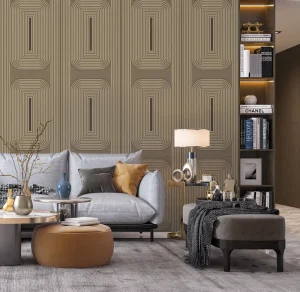 Contemporary Abstract Geometric Wall Mural Textured Embossed Wallpaper Waterproof Washable Mural for Living Room Bedroom Hotel