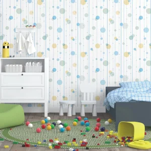 Contemporary Geometric PVC Wall Paper for Kids Bedroom