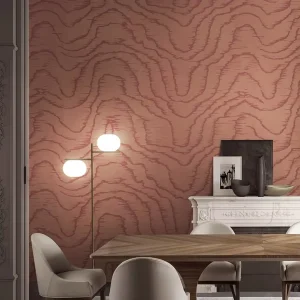 Contract 3D Ripple Textile Texture Fireproof Waterproof 54 Inch Hotel Project Wallpaper PVC Wallcovering Fabric Backed Vinyl