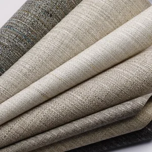 Contract ASTM E84 Class A 54 Inch Linen Texture Hotel Project Wallpaper PVC Wallcovering Fabric Backed Vinyl