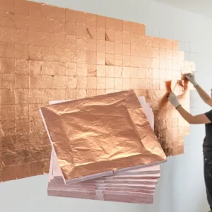 Copper Foil Wallpaper for Painting Panels Decor Ceiling Gold Plated Sculpture Art 14x14cm Copper Leaf Sheet
