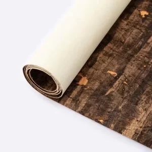 Cork Composite Fabric Wallpaper Coffee Pattern Light Yellow Background Decorative Cloth Eco Friendly Environmental Protection
