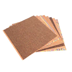 Cork Fabric from Portugal Eco friendly Artificial Carbonized Brown Bag Shoes Wallpaper Natural Cork Natural Color Slub Pattern