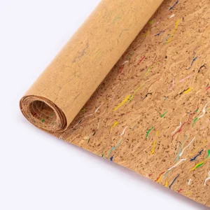 Cork Fabric with Colorful Stripes and EVA Texture Bark Pattern for Bags Belts Wallpaper