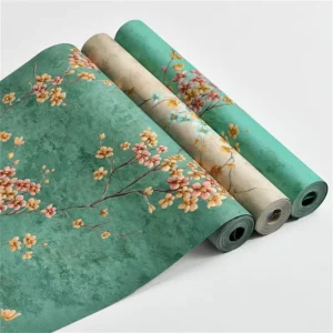 Country Style Embossed Floral Wallpaper Self Adhesive Non-Woven Wall Paper for Home Bedroom Living Room Decorative Wall