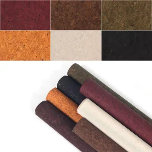 Crafting Eco friendly Dots Flecks Natural Wood Real Cork Leather Faux Leather Fabric for Wallet Bag