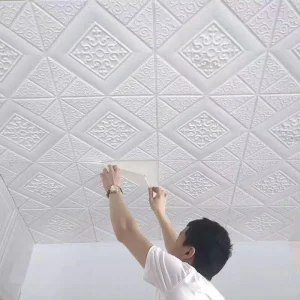 Cross-Border Small Size Self-Adhesive 3D Wall Stickers Waterproof XPE Foam Roof Decorative Wallpaper for Warm Bedroom Small