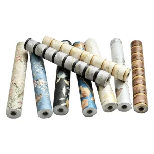 Cross border 3D Self adhesive Waterproof Oil resistant PVC Floral Wallpaper Modern Finely Textured Household Wallcovering