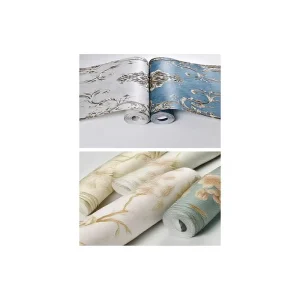 Cross border Precision calendered Non woven Self adhesive Fluorescent 3D Textured European Floral Pattern Wall Stickers for