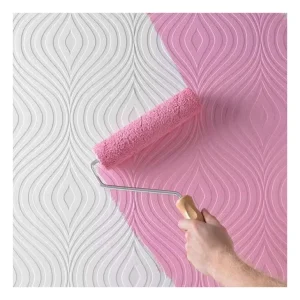 Curvy White Wall Paper Palm Wallpaper Paint High Foaming Wallpaper Rolls DIY Color Wall Decor Paintable Wallpaper