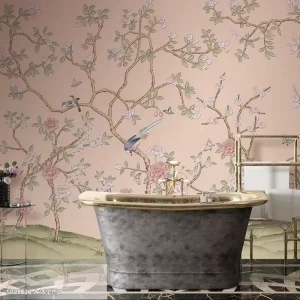 Custom 3D Design Embossed Printing Wallpaper Mural HandPainted Floral Bird Mural Wall Paper for Home Decor