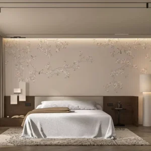 Custom 3D Embossed Floral Bird Wall Mural Waterproof Eco Friendly Bedroom Living Room Home Decor