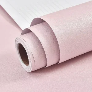 Custom 3D Embossed Waterproof Pink Wallpaper Self Adhesive Silk Textured Pattern Wallpaper