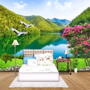Custom 3D Photo Wallpaper HD Forest Mountain Lake Natural Landscape Large Wall Painting Living Room Background Mural Wallpaper