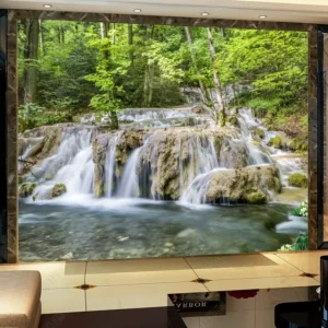 Custom 3D Plating Nature Forest Green Leaf Wall Murals Wallpaper Peel and Stick Waterproof for Bathroom Living Room Bedroom Home