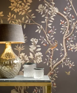 Custom 3D Printed Chinoiserie Flower Bird Wallpaper Mural Wall Paper Chinese HandPainted Painting Wallpaper Design Mural Sticker