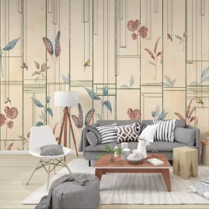 Custom 3D Printed Tropical Landscaping Wall Paper Nature Scenery Mural Hand Painted Jungle Plant Green Leaf Bird Mural Wallpaper