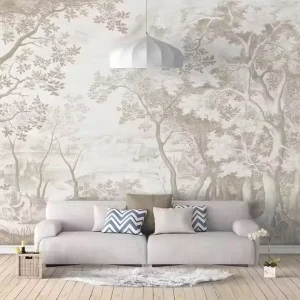 Custom 3D Printed Vintage Floral Wallpaper Peel Stick Waterproof for Commercial Hotel Hospital Use Wall Mural for Bedroom