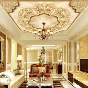 Custom 3D Wall Mural Wallpaper European Style Ceiling Wall Paper Mural