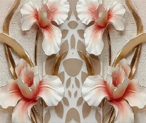 Custom Any Size Wallpaper Nordic Light Luxury Jewellery Flowers Peel And Stick Mural Tv Sofa Background Wallpaper