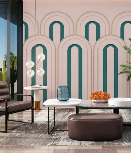 Custom Arch Decoration Geometric Pattern 3D Relief Wallpaper Modern Wall Decoration for Home Interior Hotel Room Living Room