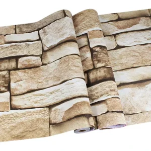 Custom Brick Vinyl Wallpaper Waterproof Mildew Resistant Stone 3D Brick Designer Wallpaper