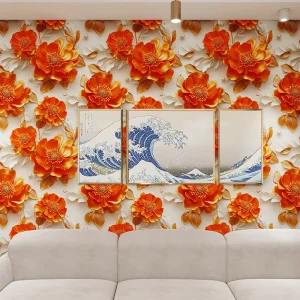 Custom Colored Flowers Romantic Wallpaper 3d Background Wall Sticker