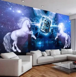 Custom Creative Retro 3D Mural Wallpaper Trend Graffiti Movable Wall Mural Bar Party Stage Decoration Wall Mural