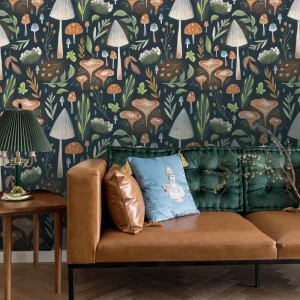 Custom Decorative Floral Art Adhesive Wallpaper Bedroom Wall Murals Botanic Odorless Peel and Stick Wallpaper for Home Decor
