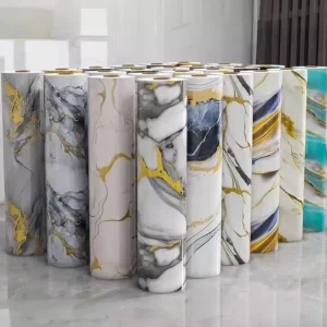 Custom Factory Marble Wall Panel Building Material Thick Wall Paper Rolls Decorative Home Wall Colorful Wallpaper