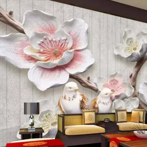 Custom Flower Nature Designs UV Print 3D Mural Wallpaper Wall Decor