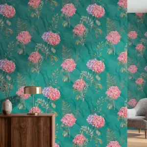 Custom Flower and Marble Textue Embossed PVC 0.53*9.2 m Wallpaper for Home Hotel Decoration