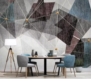 Custom Geometric Pattern Removable Wallpaper for Home Decor for Living Room Wall Mural Panels