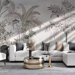 Custom Home Decor 3D Natural Floral Tropical Wallpaper Luxury Mural Wallpaper for Living Room Home Decoration