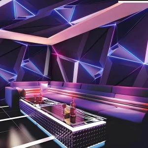 Custom Industrial Waterproof Easy Wallpaper Bars Entertainment KTV Lounges Background Wall 3D Mural Geometry Pattern Seamless