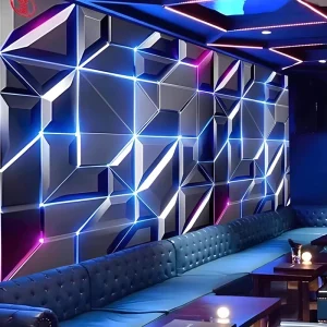 Custom Industrial Waterproof Easy Wallpaper Bars Entertainment KTV Lounges Background Wall 3D Mural Non-Woven Seamless Fabric