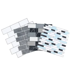 Custom Kitchen Wall Tiles Wallpaper Marble Like Tile Peel and Stick Self Adhesive Wall Sticker for Room Home Decoration
