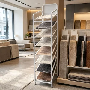 Custom Modern Commercial Showroom Car Rug Bedroom Carpet Roll Tile Textile Fabric Sample for Powder Coated Display Rack