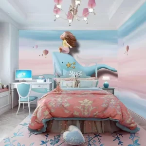 Custom Modern Seamless Kids Cartoon 3D Wallpaper Waterproof Home Decoration Anti-static Moisture-proof Children Mural