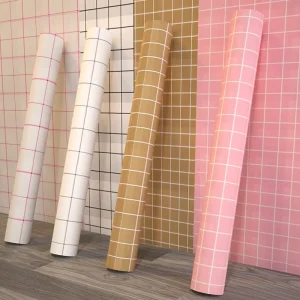 Custom Modern Self-Adhesive Stripe Wall Paper Rolls Peel Stick Contact Paper PVC Vinyl Film Removable Waterproof Custom Color