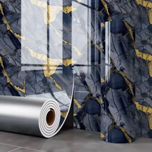 Custom Modern Style PVC Waterproof Wallpaper With Thick Foam and Tinfoil Self Adhesive Fireproof for Home Interior Decor