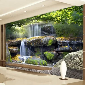 Custom Mural Wallpaper Landscape Waterfall Background Living Room Wall Paper Printed Rolls Modern Natural Wall Painting Canvas
