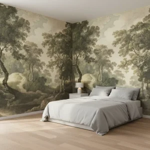 Custom Natural Soft Botanical Leaves and Flower Mural Wallpaper Home Kids Room Decoration