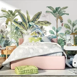 Custom Nature Botanical Tropical Digital Printing Mural Wallpaper 3D Home Decoration Interior Mural Wall Paper for Living Rooms