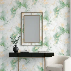 Custom PVC 53cm Width Wallpaper Big Gold Sliver CE Certified for Home Hotel Decoration