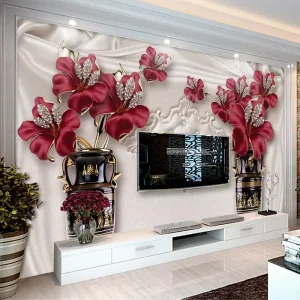 Custom Photo Wallpaper 3D European Style Jewelry Flower Living Room Bedroom TV Background Wall Murals Wallpaper for Walls 3D