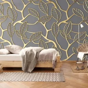 Custom Photo Wallpaper for Walls Peel and Stick Golden Tree Leaves Living Room TV Background Wall Mural Creative Wall Paper 3D